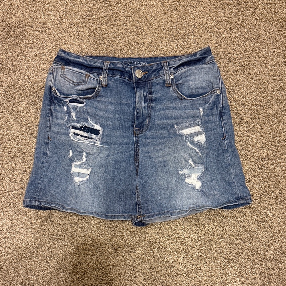 Maurices Distressed Denim shorts. - Medium Blue
